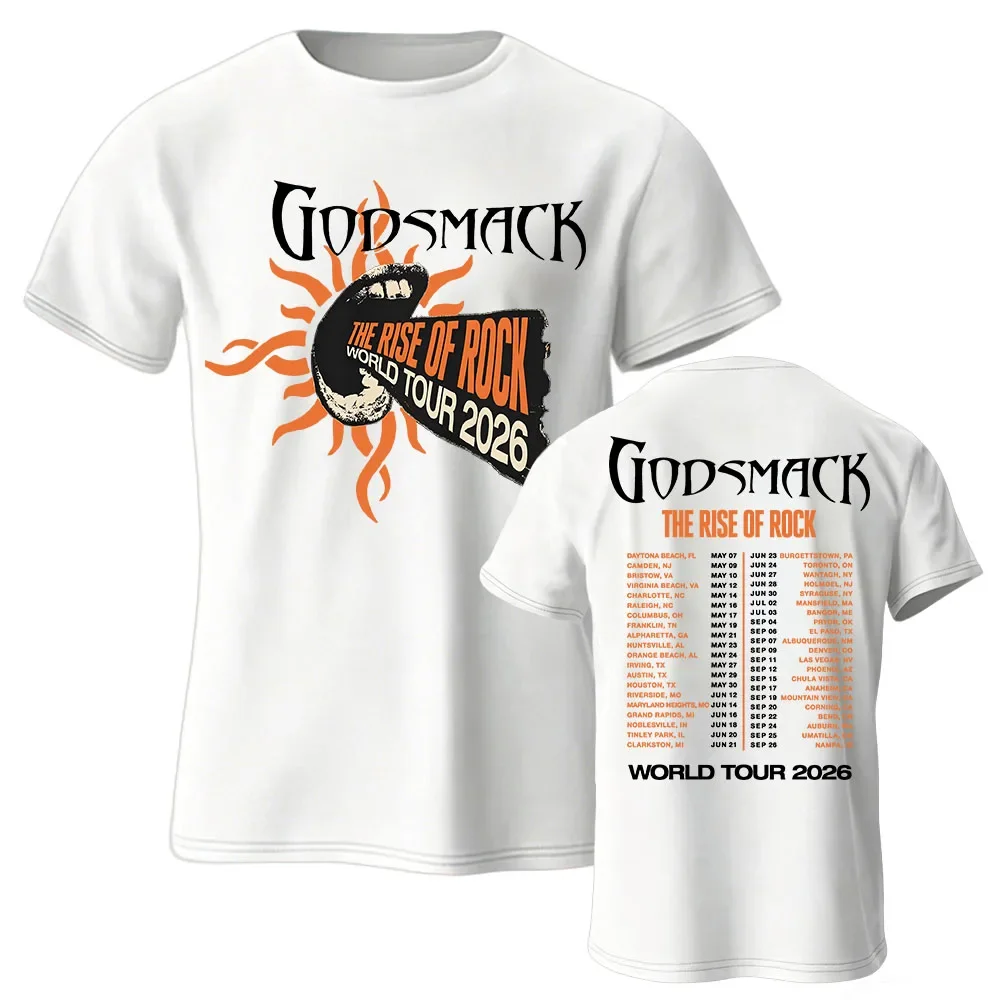 The Rise of Rock World Tour 2026 Tee GODSMACK Design Graphic Merch Short Sleeve Cotton Loose T-shirt Fashion Men Women Tshirts