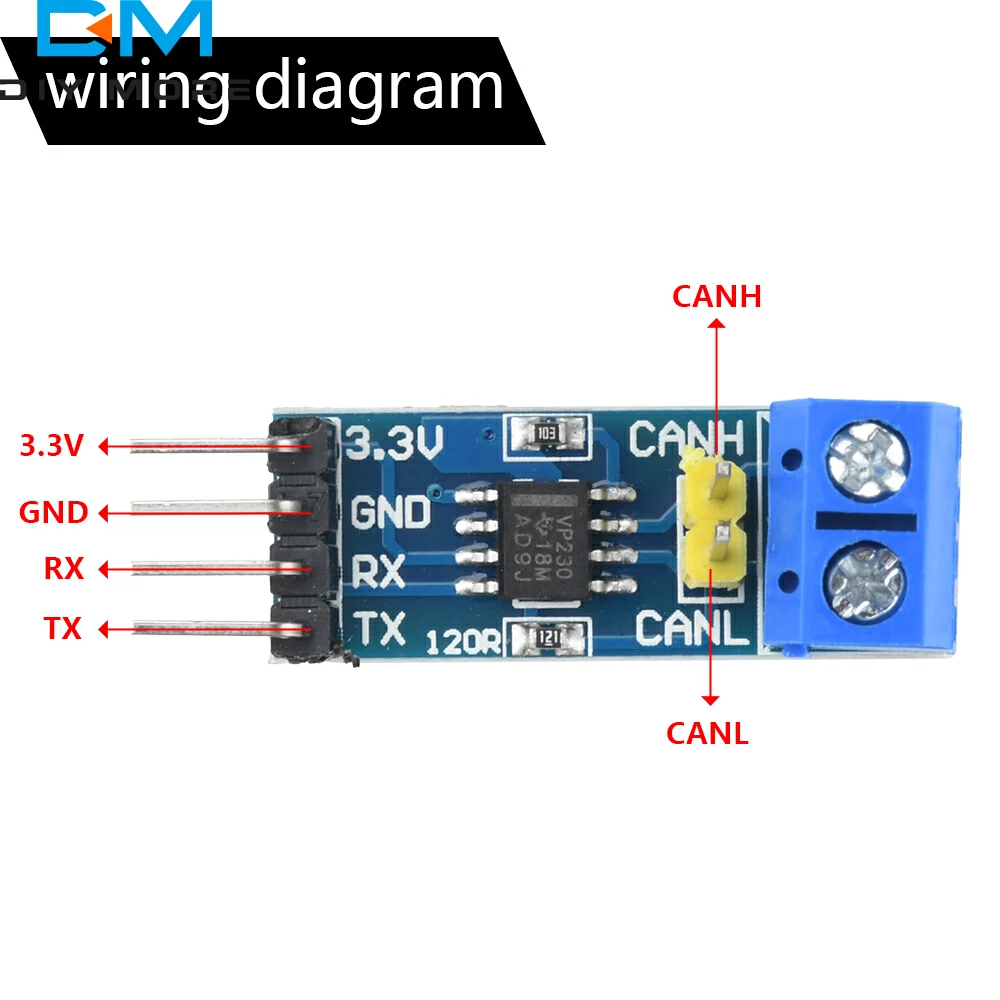 Sn65hvd230dr vp230 pode módulo de comunicação transceptor módulo de desenvolvimento de avaliação para placa controladora arduino dc 3v-3.6v