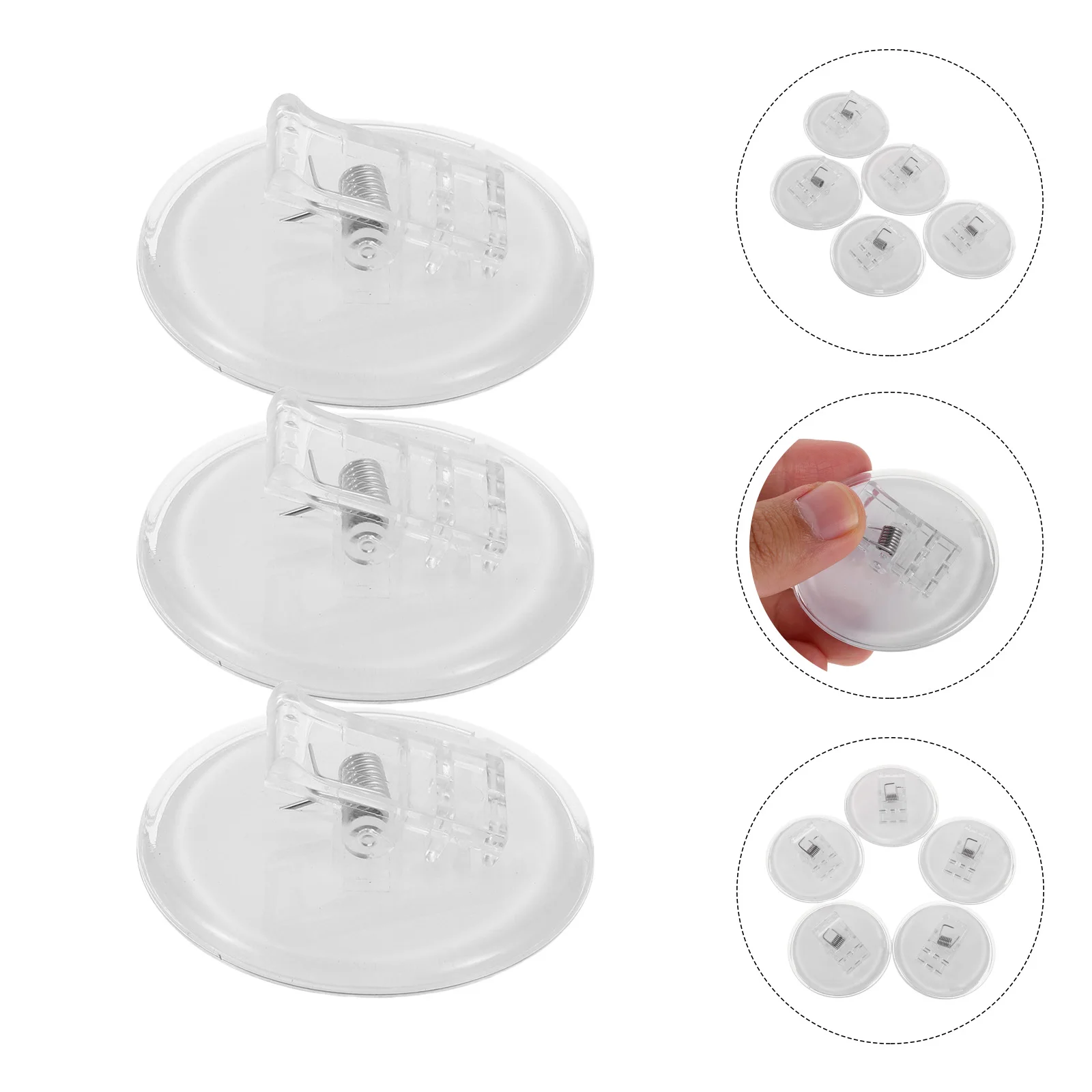 

15Pcs Clear Shower Curtain Clips Transparent Self Adhesive Plastic Holders Splash Guard No Drilling Bathroom Water Stopper