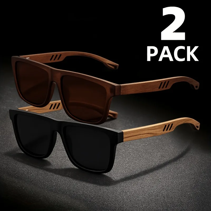 1/2Pcs Unisex Retro Walnut Light Glasses, Trendy Business Style for Party & Gifts