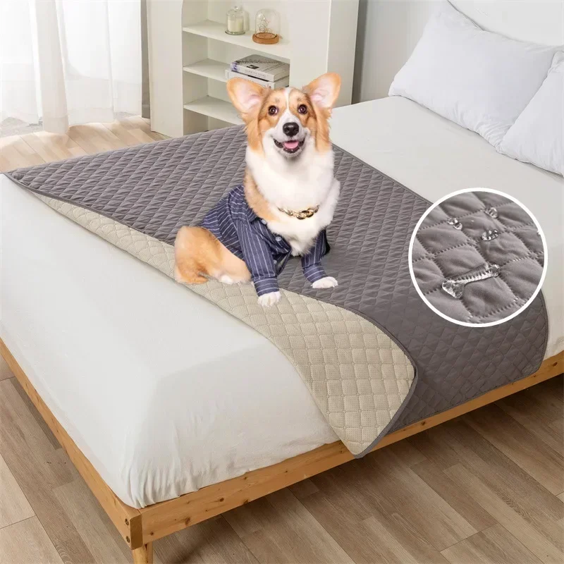 Waterproof Bedspread on The Bed King Size Bed Cover Quilted Non-Slip Mattress Pad Washable Mattress Protector Pet Dog Urine Pad