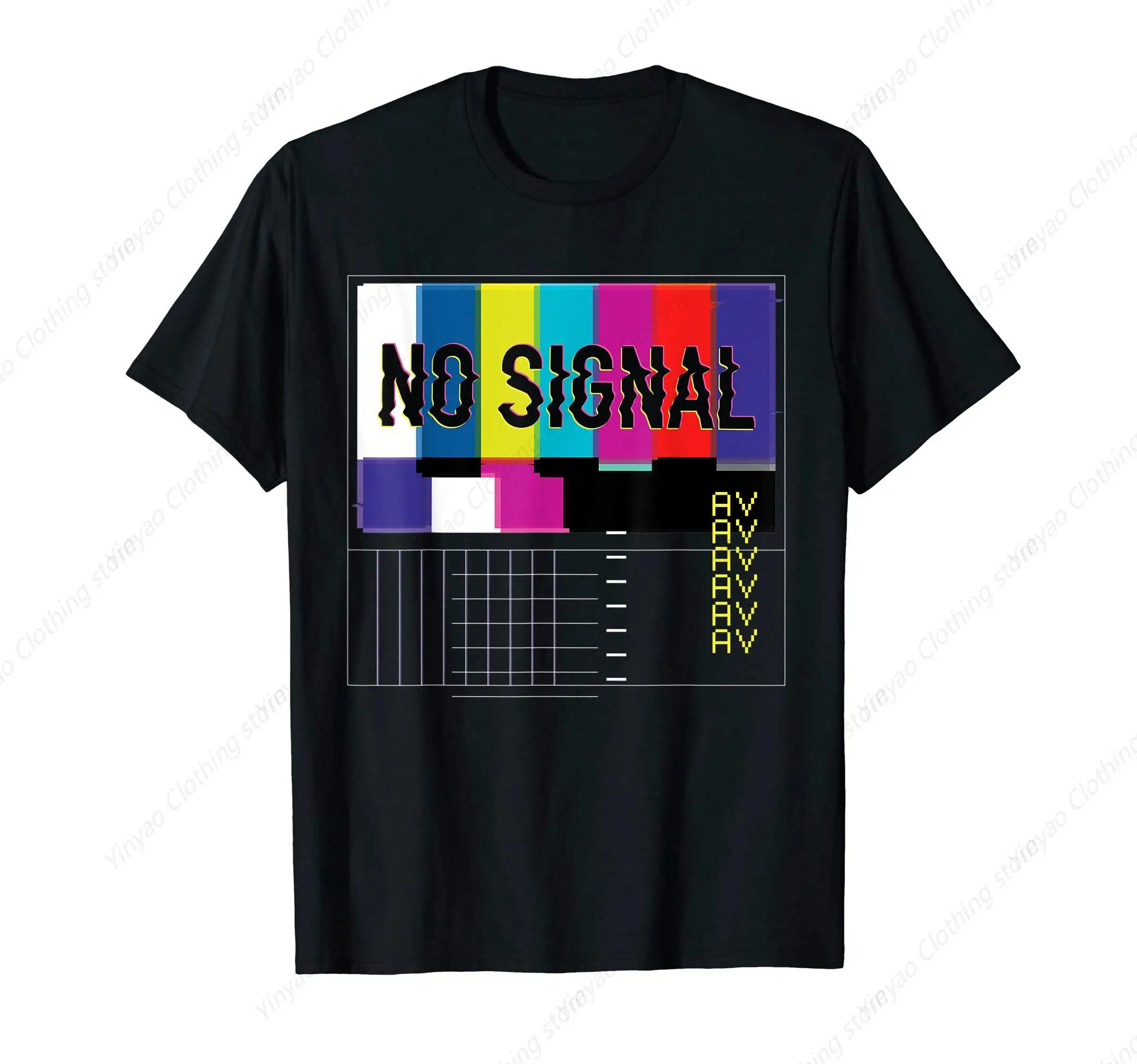 

No Signal Retro Tv Vaporwave Art Print Shirt Classic Cool Fun Gift T-Shirt Pure Cotton Breathable Casual Clothes