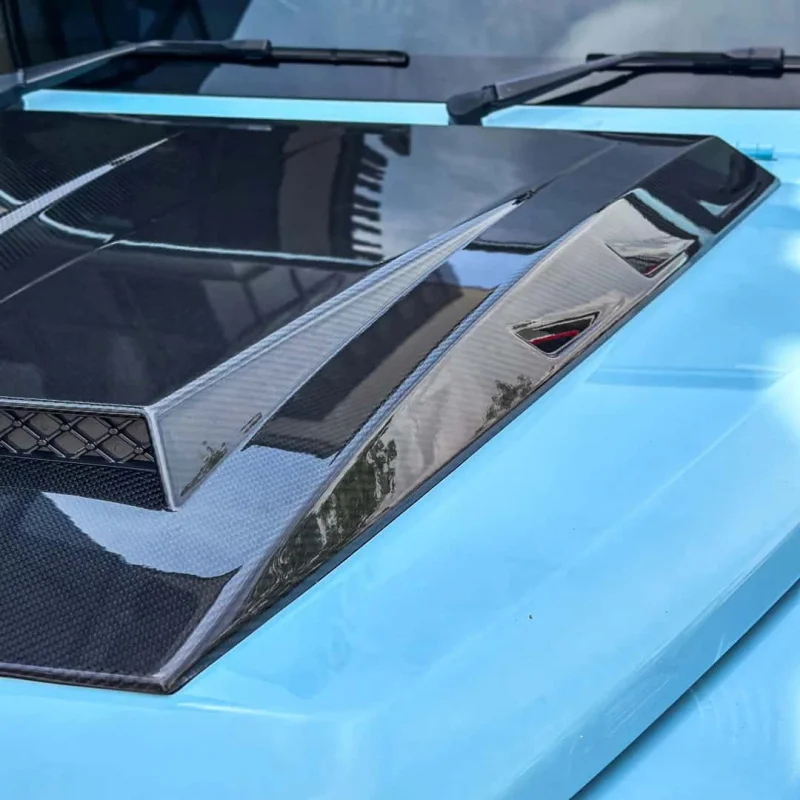 غطاء محرك السيارة الجديد من ألياف الكربون لسيارة Mercedes-Benz W464 W463A G-Class مع مسامير #4