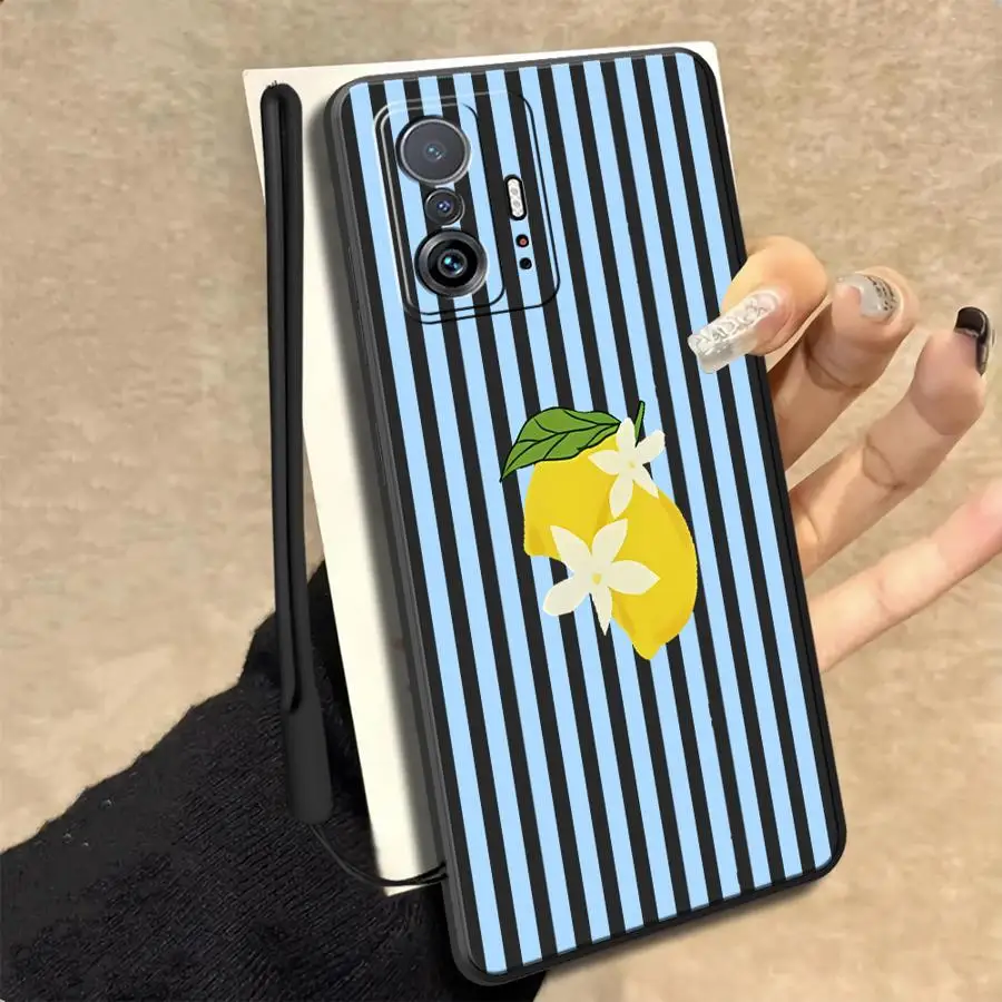 Lemon Cool Stripe Pattern Case for Xiaomi Mi 11 12 Lite 13 10T 11T 12T Pro Soft Funda Back Phone Cover view 6