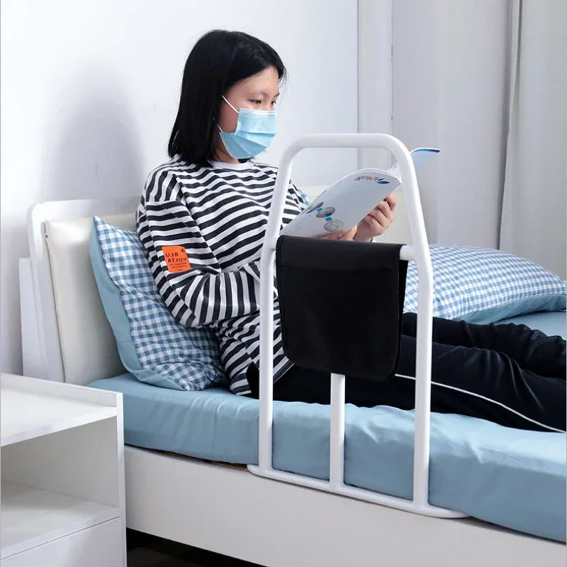 High Carbon Steel Bedside Handrail Thick Bedside Rail Non-Slip Stand-Up Aid  No Drill Anti-Fall Bed Guard for Seniors