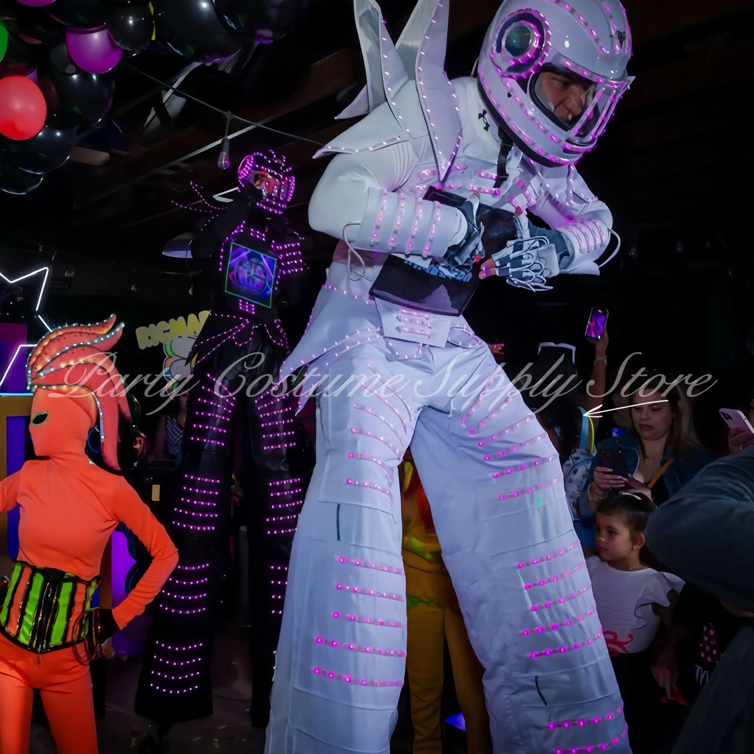 LED Stilts Walker Robot Costume Luminous High Quality Suit Lighting up for Celebration Party Nightclub DJ Event Show