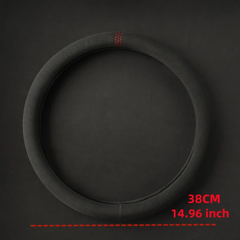 Suede Cover for All Seasons Auto Steering Wheel Cover Ultra-thin Non-slip D-shaped Round Breathable Car Steering Wheel Protector