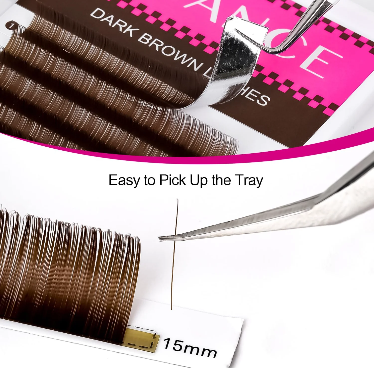 تكدغ 16 خطوط بني داكن رمش تمديد سوبر لينة الطبيعية الاصطناعية المنك ماكياج المهنية الفردية الرموش الصناعية