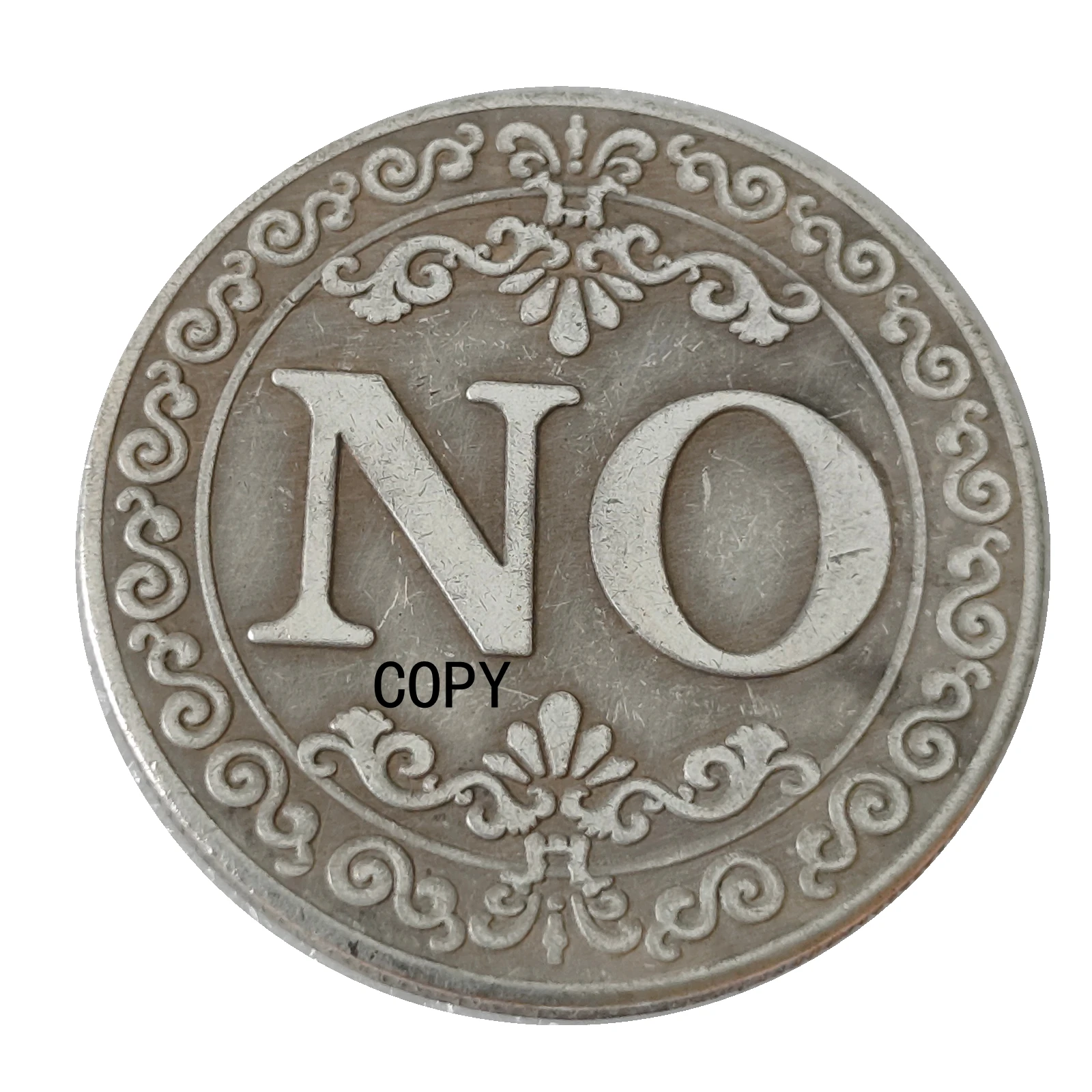 Vintage Metal YES NO Decision Medal Replica Divination Game Toy for Party Collection Gift Decor Craft