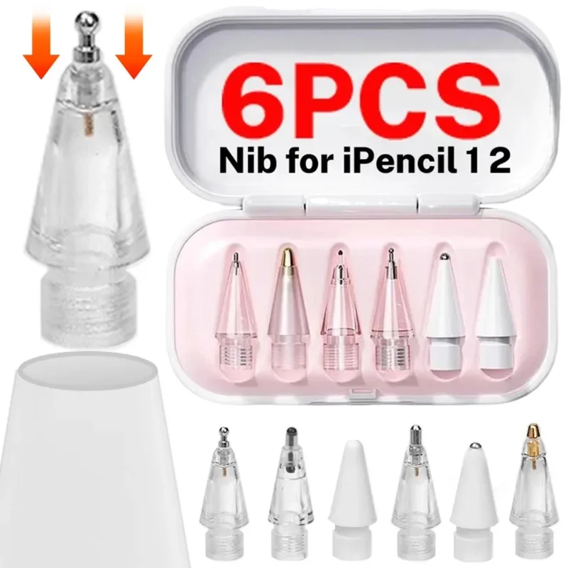 Replacement Tips for Apple Pencil 1 2 Pro Gen Soft Nibs Universal Pencil Tips for IPad Stylus Pen 1Set Durable Drawing Nib