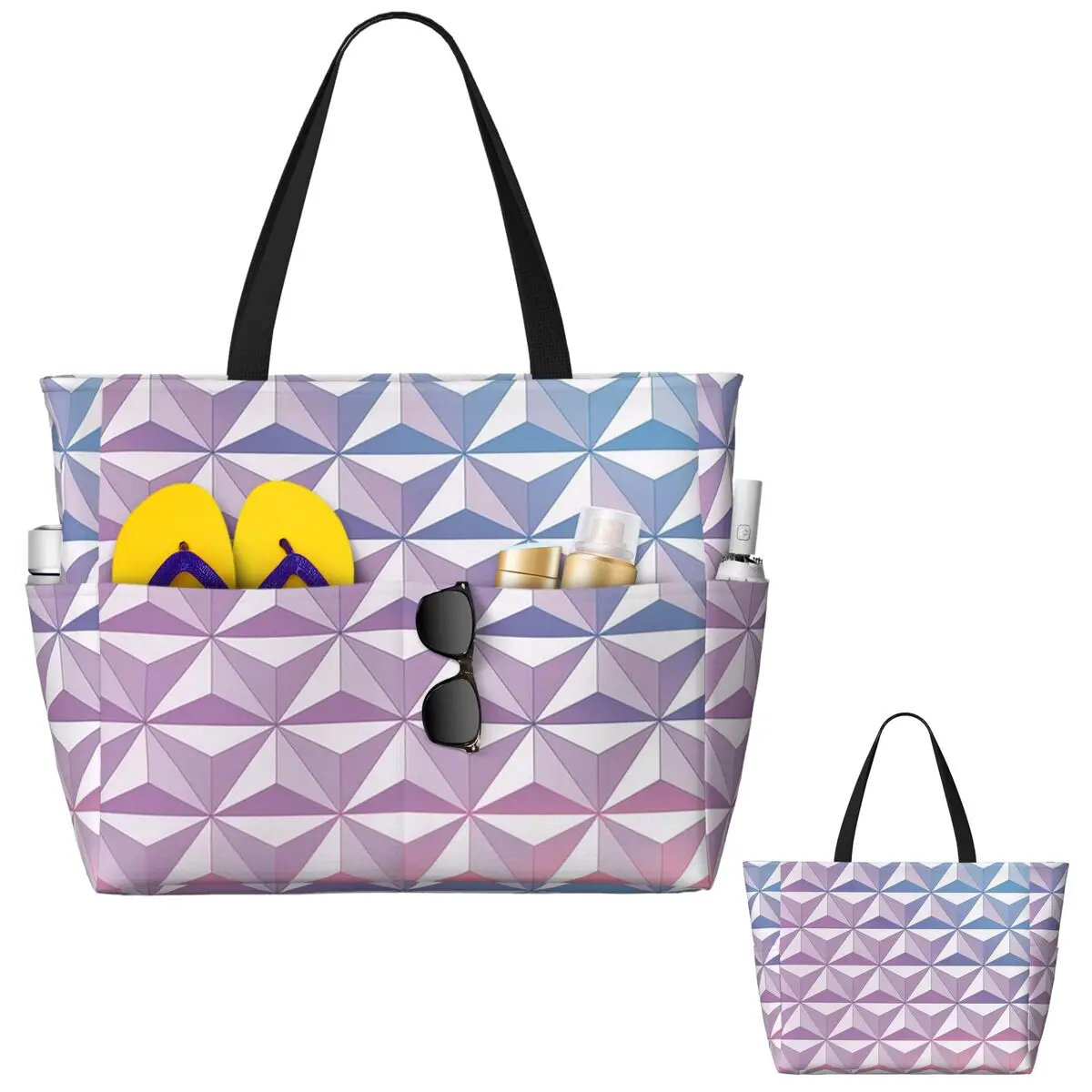 Geodätische Kugel, lila Strand-Einkaufstasche, Sport, Fitnessstudio, Yoga, Reisetasche, große Tragetasche, Damen-Reisetasche, Fitnesstasche