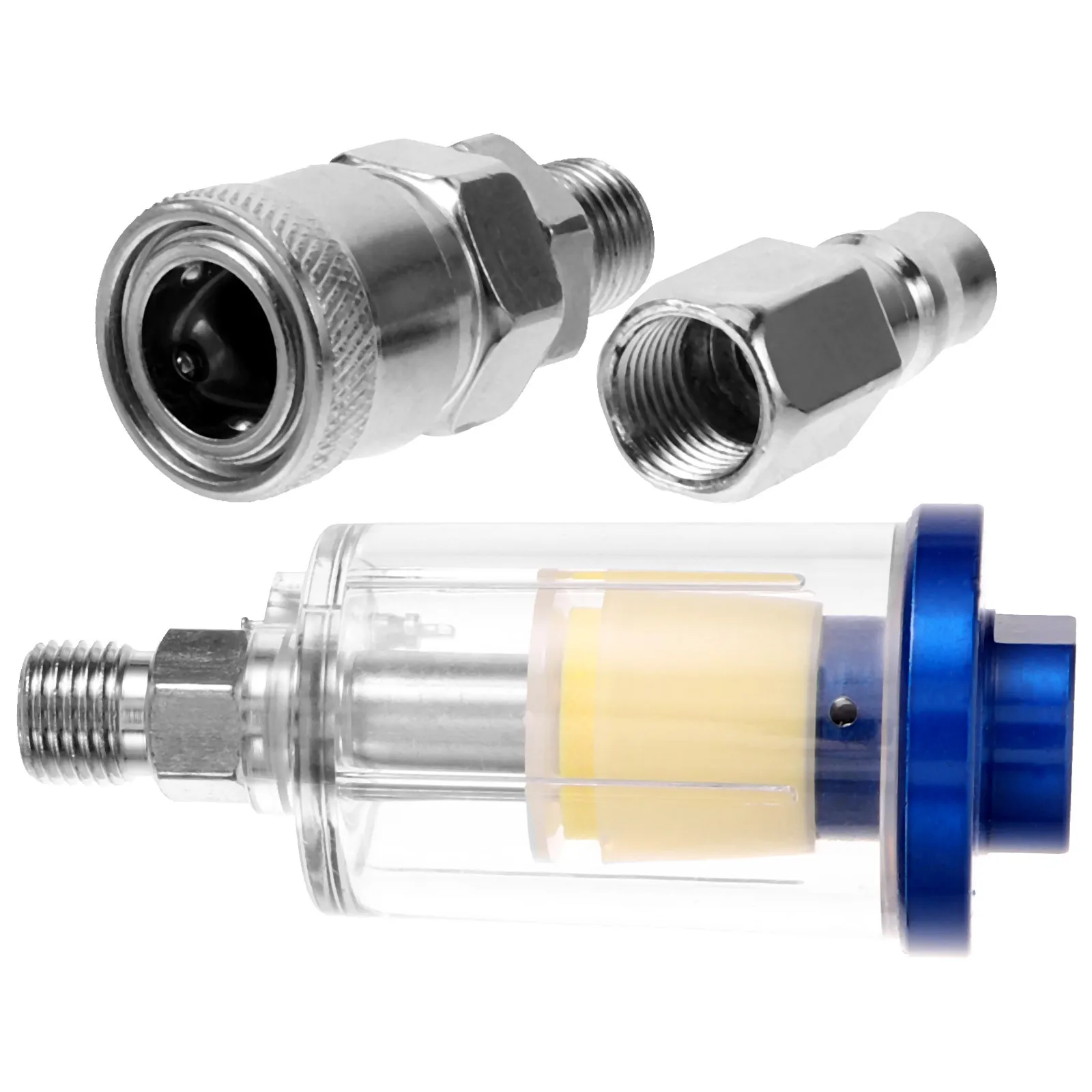 1 مجموعة 1 مجموعة خرطوم الهواء فلتر زيت الماء فخ الرطوبة ل بخاخ الطلاء الهوائي فاصل البلاستيك تصفية ضاغط الهواء المياه #3
