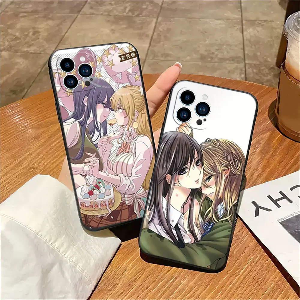 Anime C-Citrus Phone Case for iPhone 12 11 13 14 15 16 Max Pro Plus Black Soft Silicone Cover