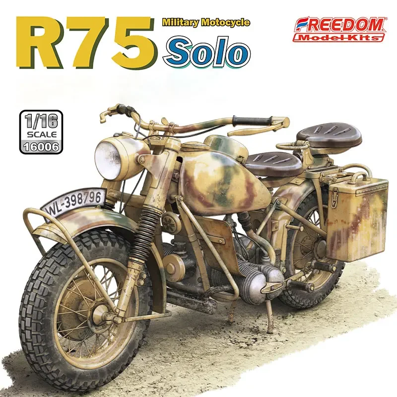 Freedom Assembling Model Kit F16006 German R75 military Motorcycle Solo 1/16