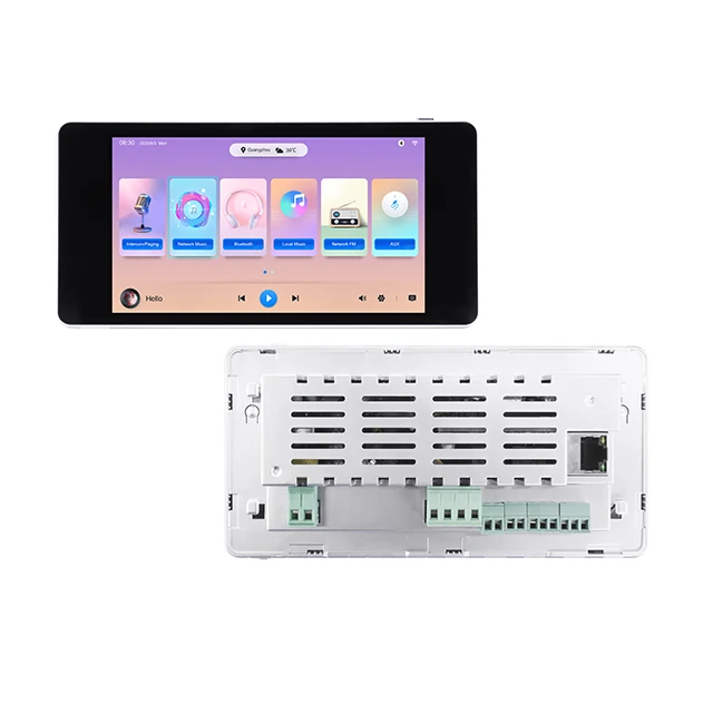 Touch Screen Wall amplifier for home  Hifi Airplay Linkplay Bluetooth 5 inch flush wall music Player with MP3 SD