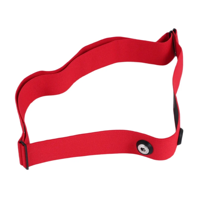 【RU09】Sabuk Detak Jantung Tali Dada untuk Coospo Polar Wahoo Garmin Mount Sensor Detak Jantung Monitor Tali Elastis Lembut Warna Merah