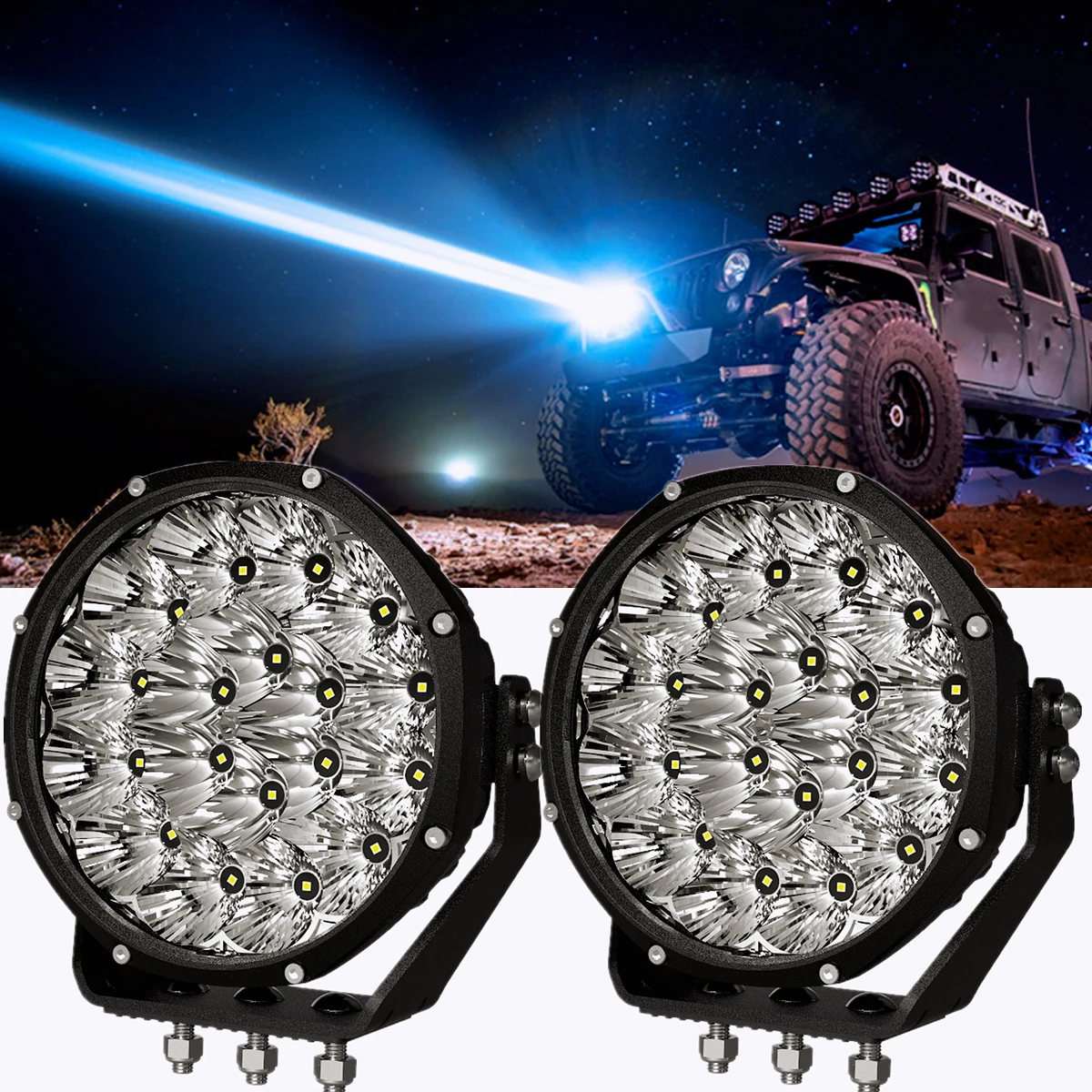 5 7 9 Inch Round Led Front Light JEEP Faros Largo Alcance 4x4 for Pickup Truck Boat  ATV UTV SUV Offroad Driving Light 12V 24V