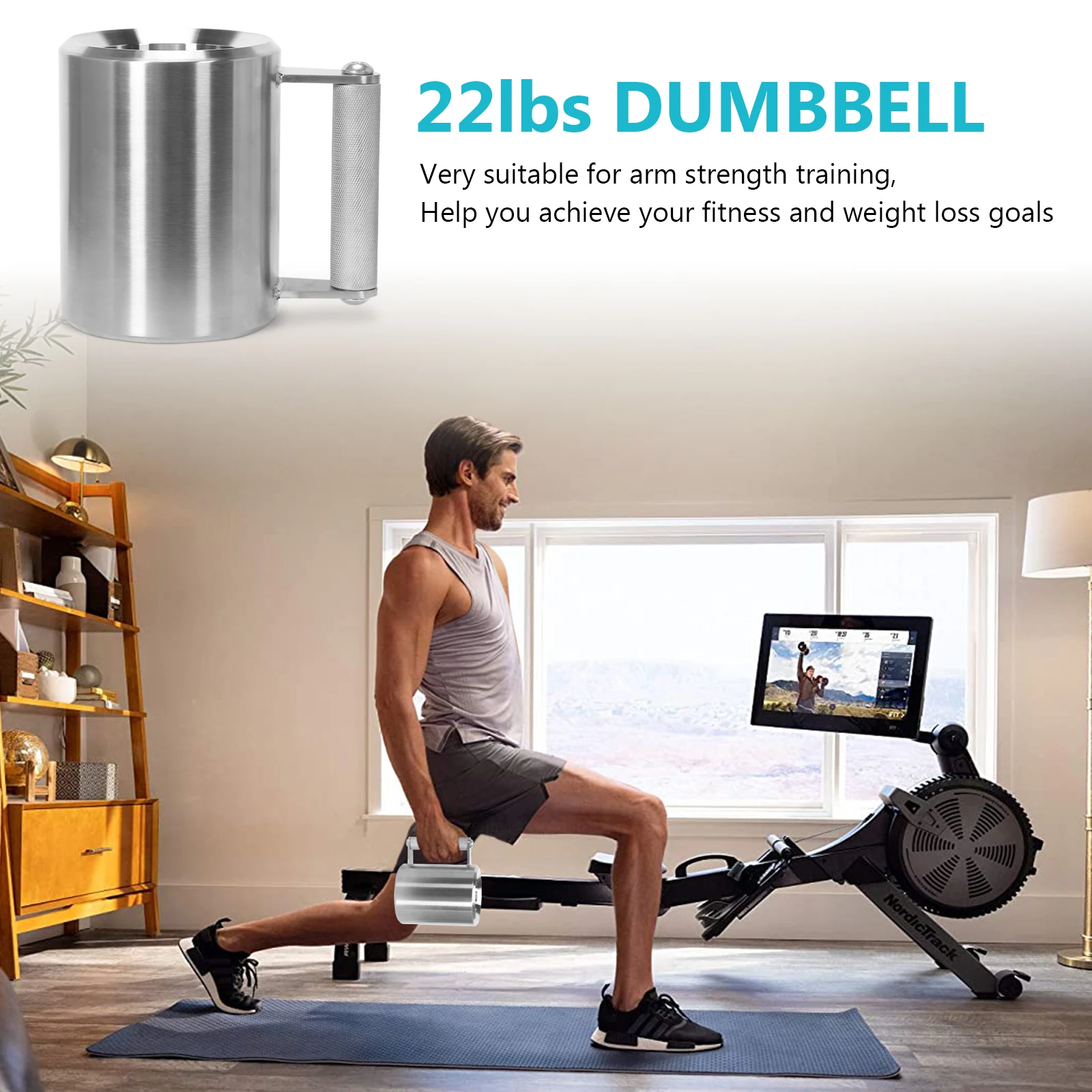 

10-килограммовая сверхтяжелая кружка-гантель с противоскользящим покрытием для силовых тренировок и тяжелой атлетики для мужчин