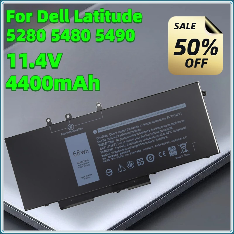 GJKNX 93FTF 3DDDG for Dell Latitude 5280 5288 5580 5488 5490 5491 5495 5590 5591 E5280 E5480 Precision 15 3520 3530  Battery
