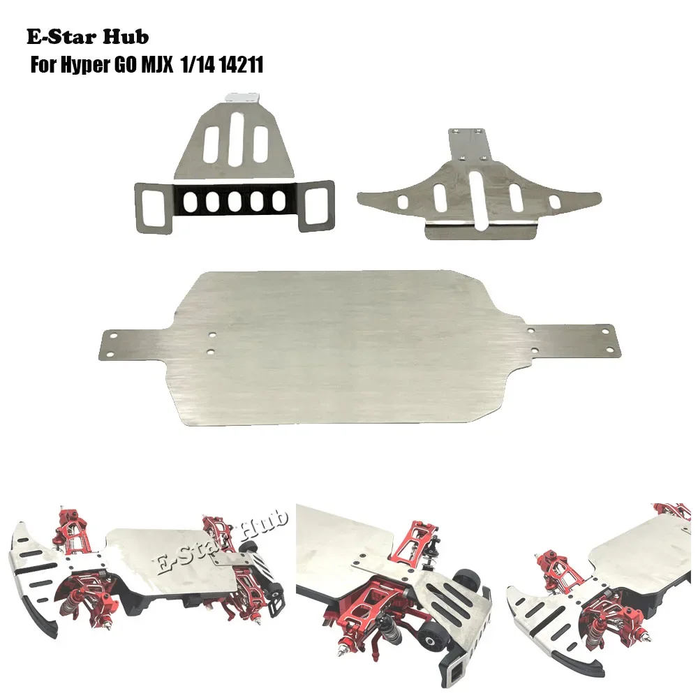

Stainless Steel Metal Bumper Chassis Armor Protection Skid Plate for Hyper GO MJX 1/14 14211 RC Car Upgrade OP Accessories