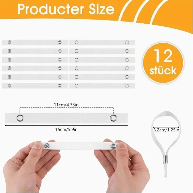 12PCS RV Outdoor Camping Towel Hanger Sling With Button Campervan Closure Hanger For Towels Belts Car Interior Accessories