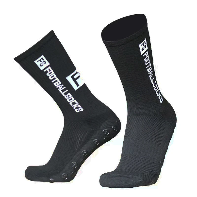 

1Pc Mid-tube Adhesive Football Socks With Thick Towel Bottom Sports Socks Men's Professional Non-slip Breathable Sports Socks