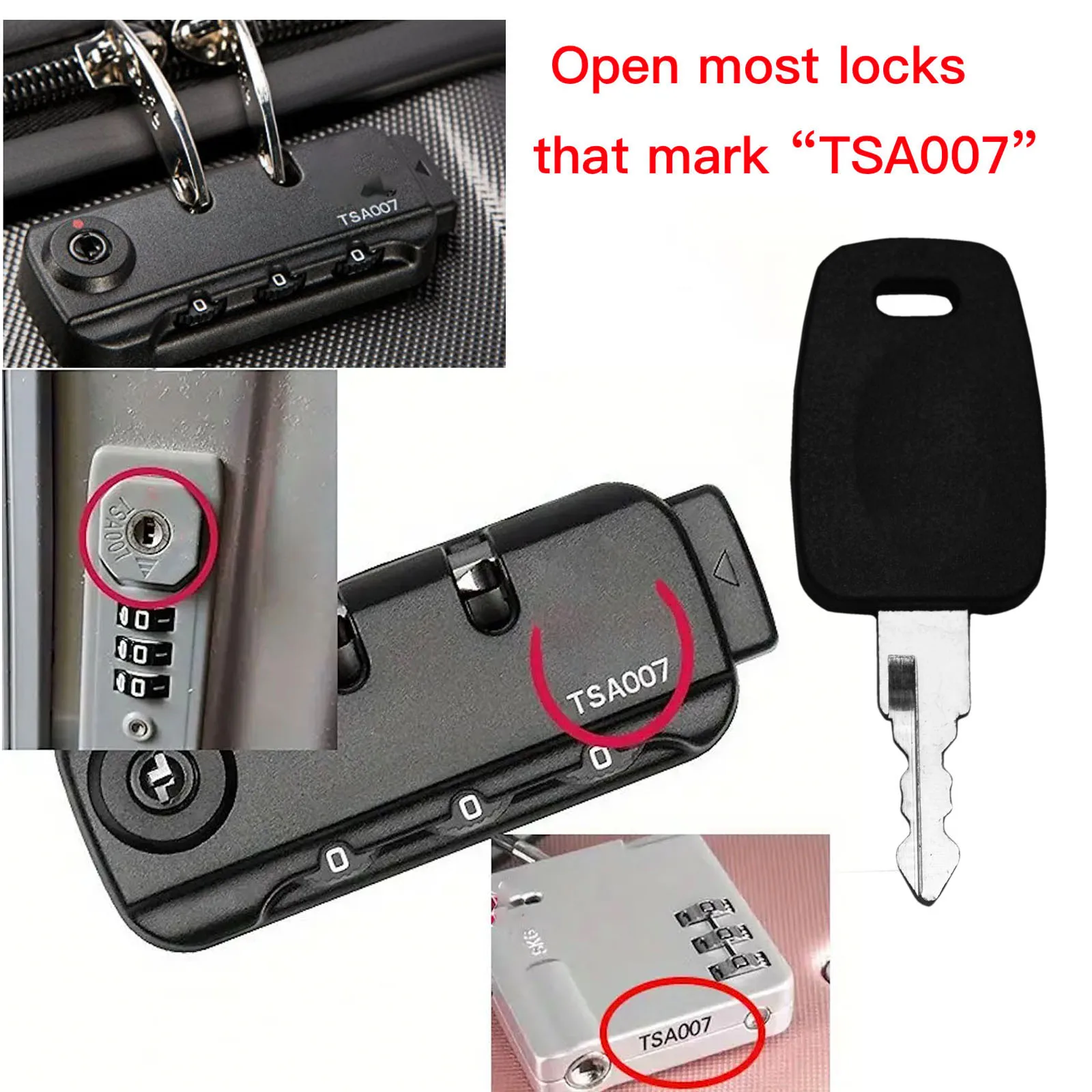 TSA 002 TSA 007 Key, TSA007 TSA002 Master Luggage Lock Keys Compatible with Luggage Suitcase Password Locks Copper, Pack of 50