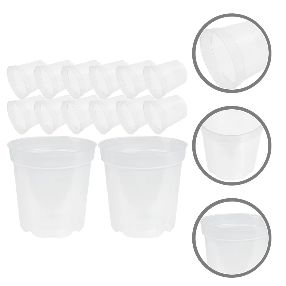 30 Pcs Flowerpot Plastic Pots for Outdoor Plants with Drainage Large Home Indoor