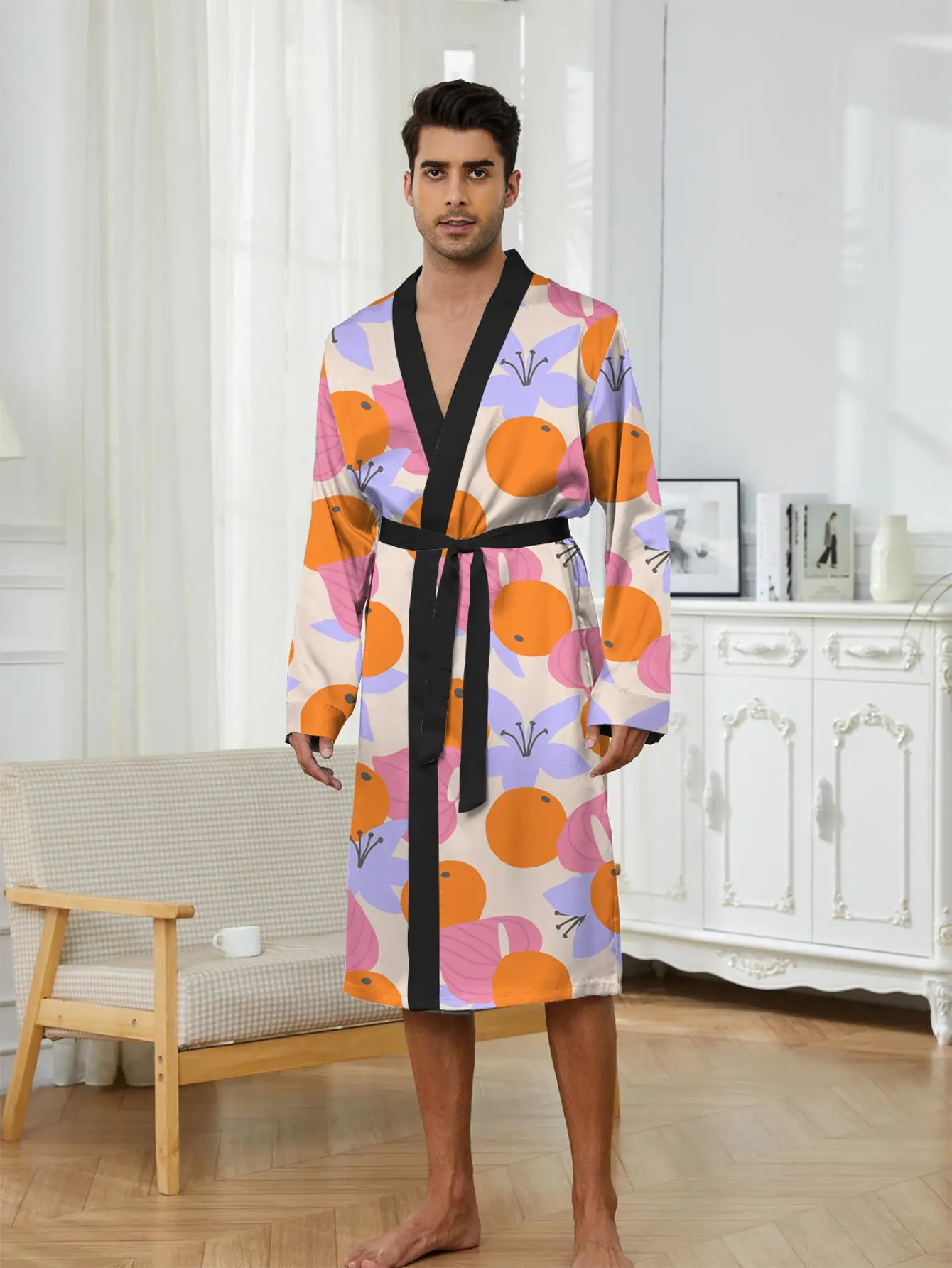 

1pcs Men's Robes 2026 Spring/Summer Graphic Men's bathrobe 3D Printed Shower robe Breathable Bathrobe men Robe man Bathrobe
