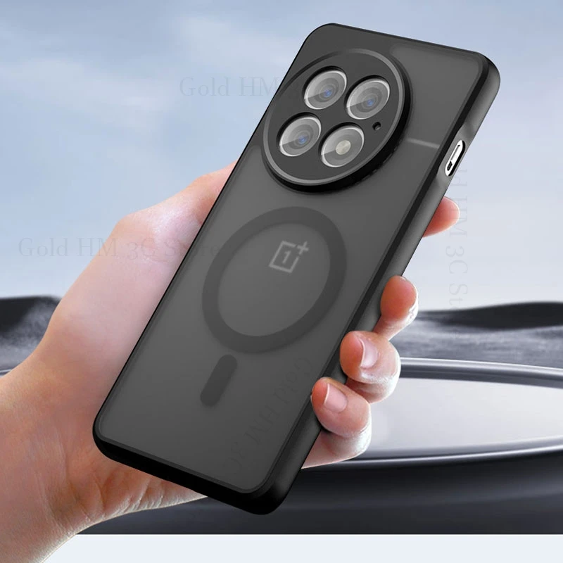 حافظة هاتف مغناطيسية غير لامعة لهاتف OnePlus 13T 13 12 R لهاتف Magsafe غطاء شحن لاسلكي لهاتف Oneplus Ace 5 Pro Ace3V ace3 Pro