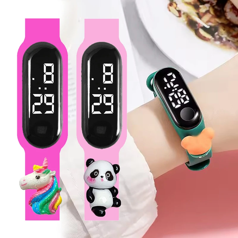 Cartoon Doll Children Watches for Girls Boys Electronic Bracelet Sports Touch LED Display Waterproof Holiday Gift Kids Watches