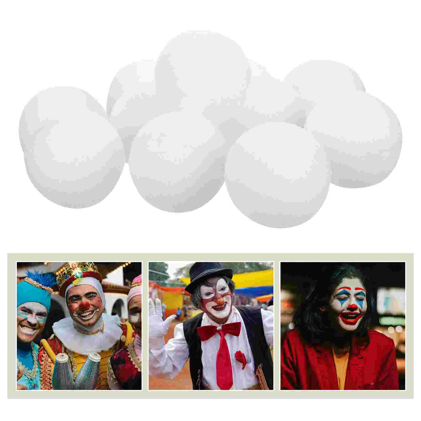 20 Pcs White Clown Nose Sponge Ball Toy Accessories Makeup Costume Props Party Dress 20pcs Small for Decorate Replaceable