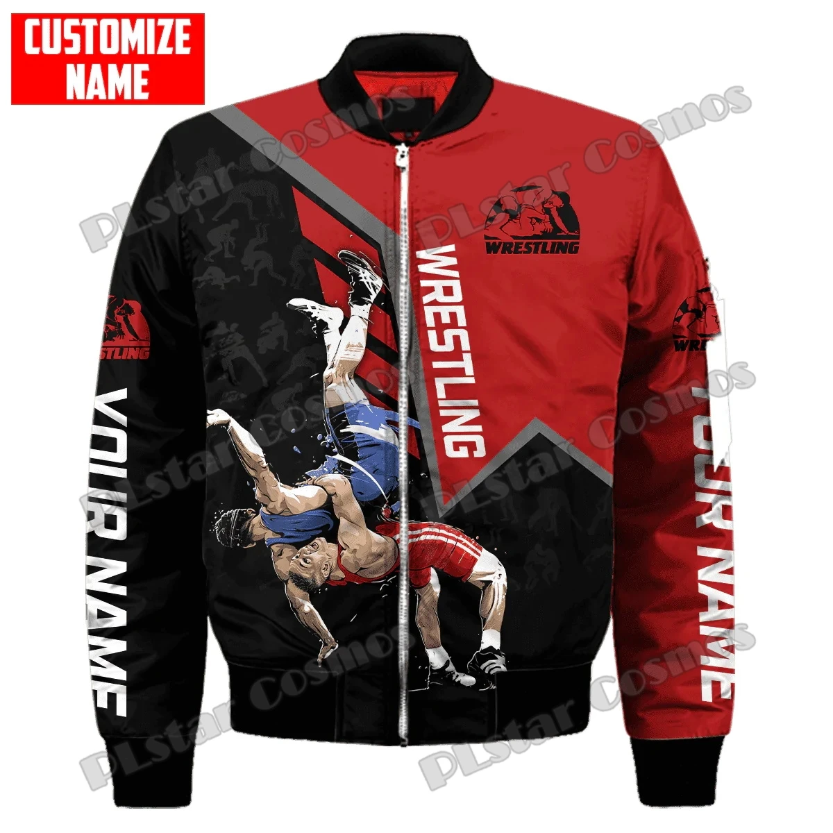 Personalized Name Wrestling & Karate 3D Printed Mens Bomber Jackets Winter Unisex Casual  Harajuku Zipper Jacket Coat FJK06