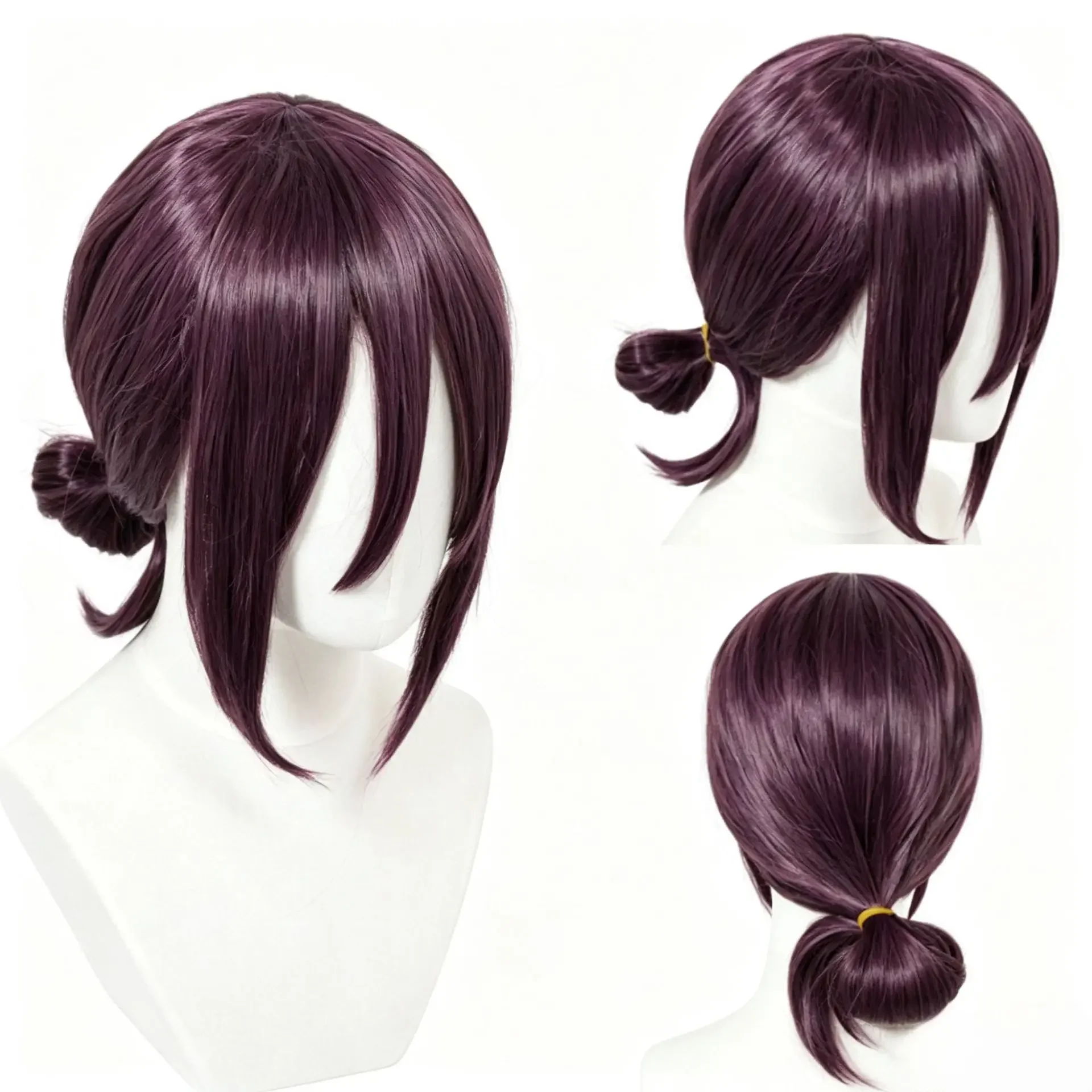 2026 New Rezee Wig Anime Cosplay Halloween Women Short Purple Hair Rezee Cosplay High Heat Resistant Hair Free Wig Cap