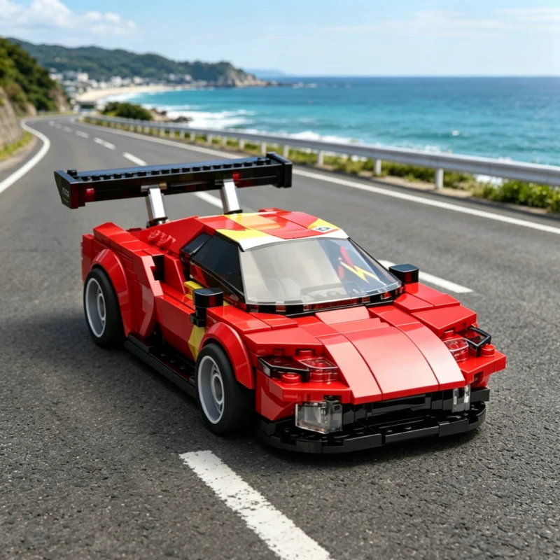 

Red Racing Car 346pcs Building Blocks Classic Vehicle Model Desktop Display Ornament