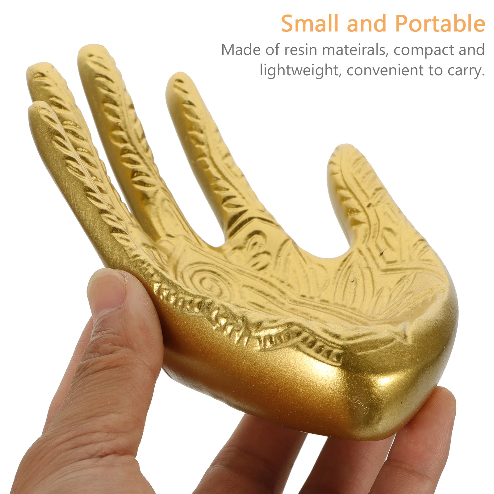 

Golden Resin Hand Shaped Jewelry Rack Earring Storage Holder Desktop Decoration Home Organizer Stand Mannequin Hand Lightweight