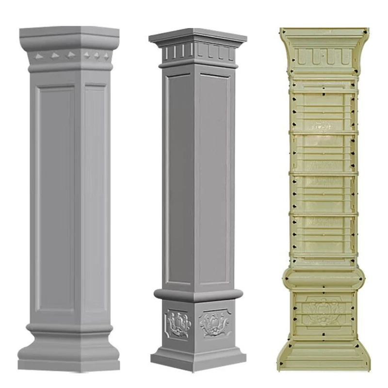 Roman pillar mold square pillar villa gate square cement column foyer courtyard modeling building template