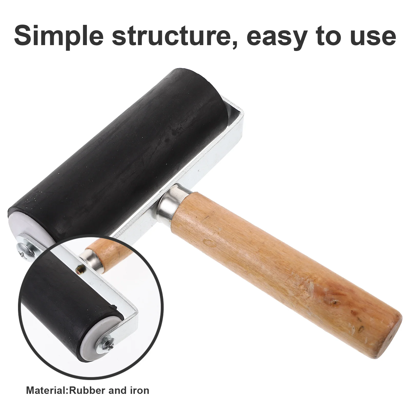 

Rubber Roller Black Heavy Metal Frame Comfortable Grip for Printmaking Ink Glue Scrapbook Stamping Craft Projects Roller