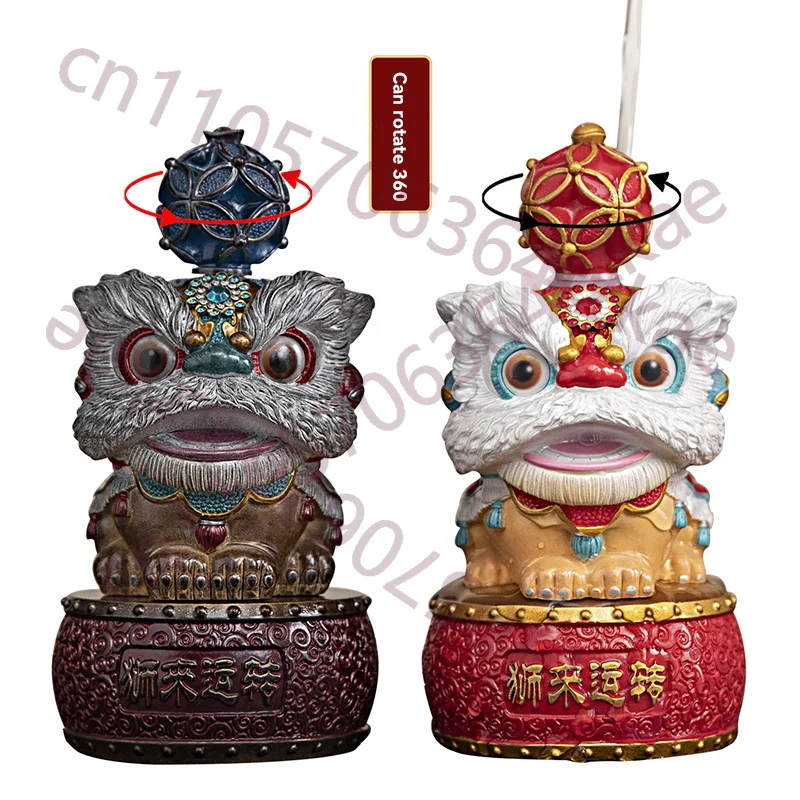 

Креативная фигурка льва, меняющая цвет, декоративное украшение, китайский талисман, из смолы, милый, для дома, чайного столика, офиса, для привлечения богатства и удачи