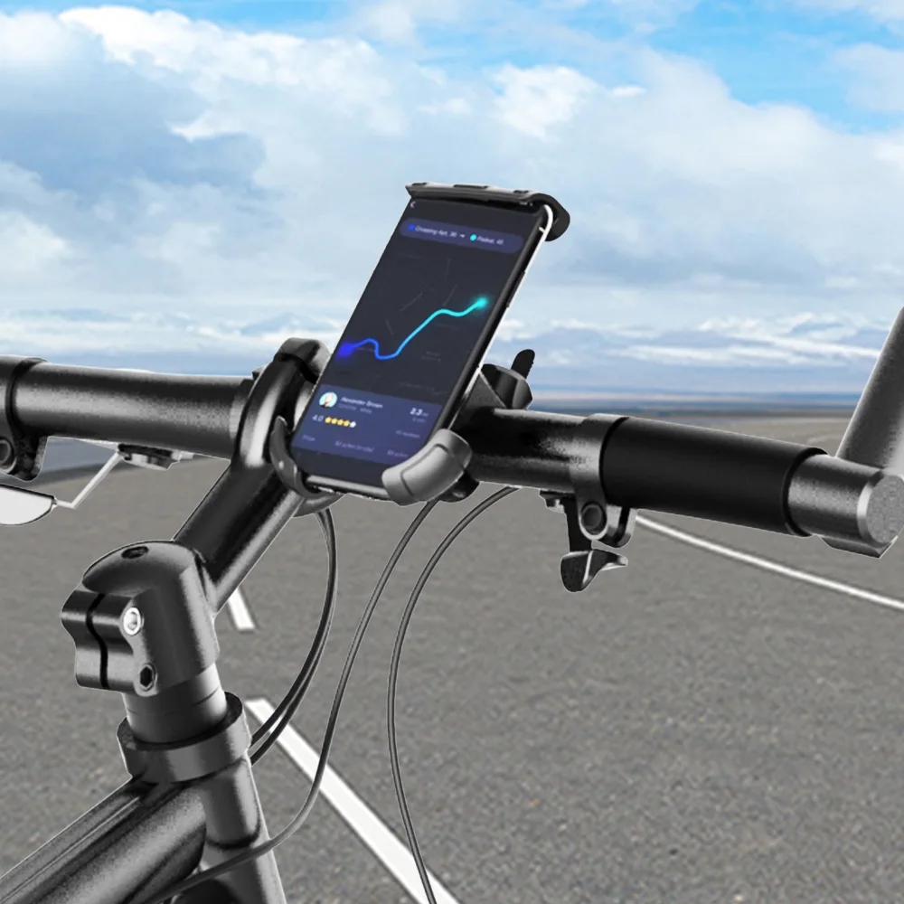 Bicycle and Motorcycle Phone Holder, Easy Mount, One-Button Click Automatic Lock, New Style