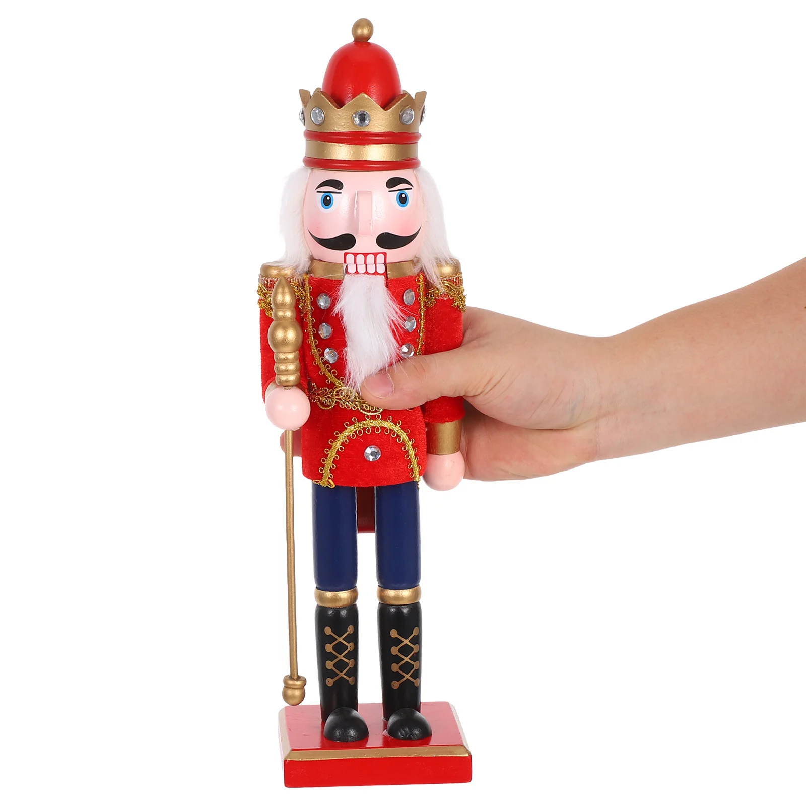 

Hand Carved Solid Wood Nutcracker Puppet Traditional Christmas Decoration Festive Holiday Mantel Decor Nutcracker Puppet Figures