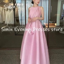 Simin Satin A-line Scoop Neckline Ruffle Elegant And Pretty Bride For Party Floor-length Formal Wedding Dresses For Woman 2023