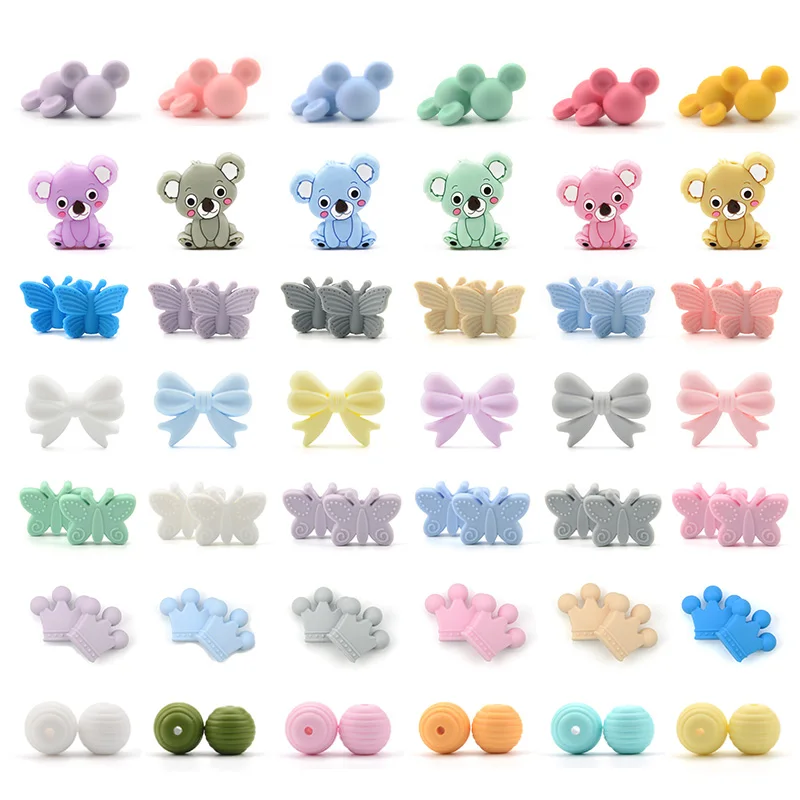 LOFCA 5pcs Sunflower Silicone Beads Animal Cartoon  focal beads for pens DIY Keychain Necklace Jewelry Accessories