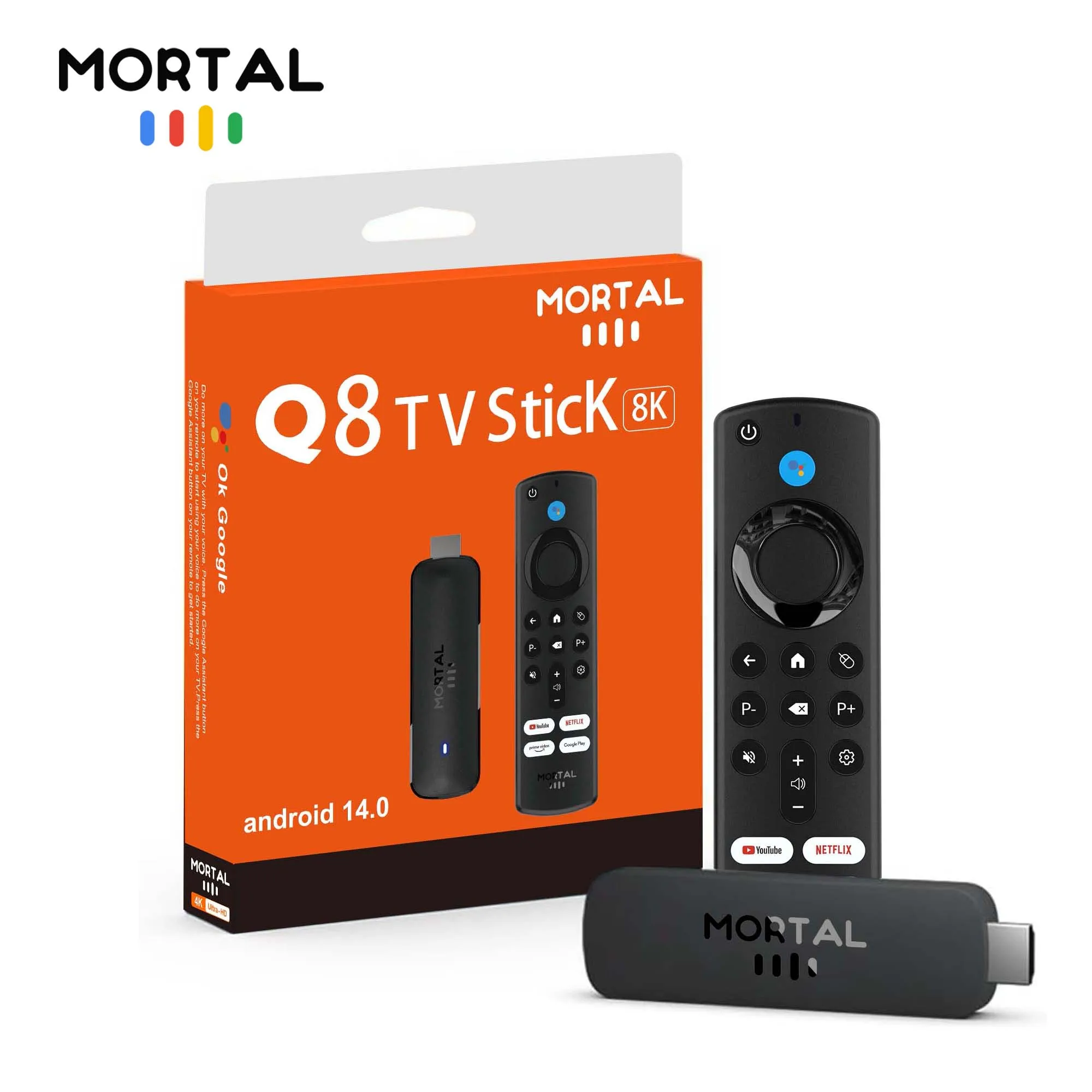 2025 Terbaik Android 14.0 Smart Android TV Stick Mortal Q8 AllwinnerH313 Mendukung Dolby 4K Pabrik Harga Termurah Mini TV Stick