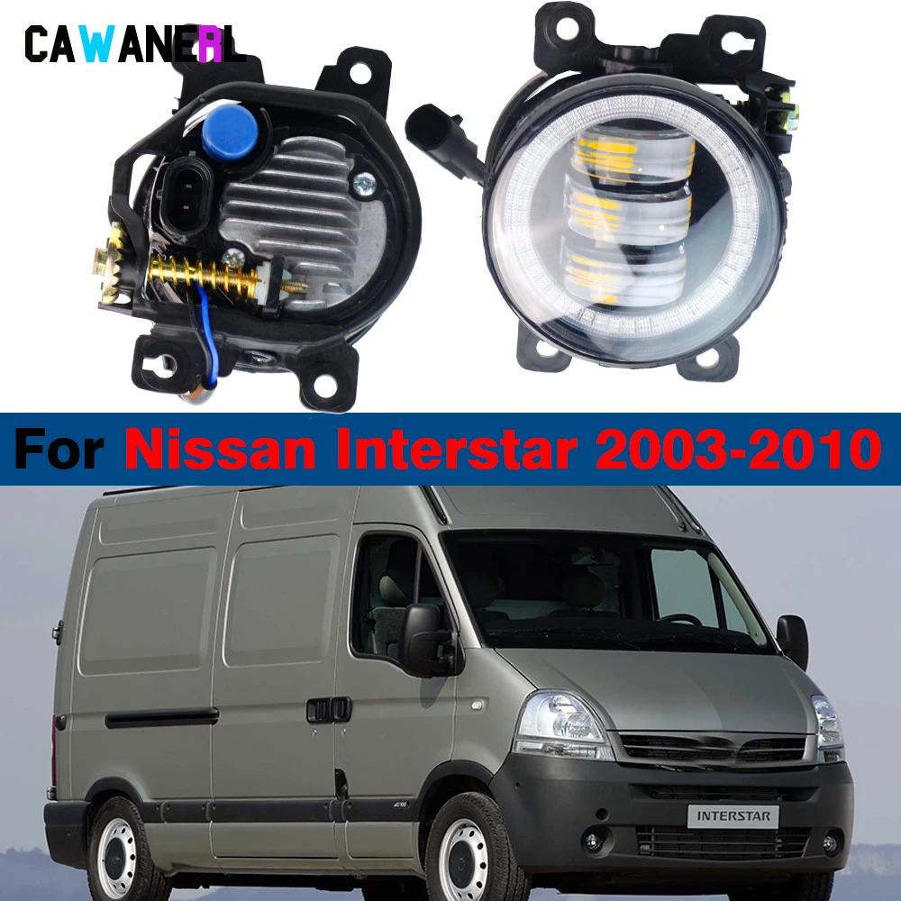 2 X 30W Angel Eye LED Fog Light Daylight Car Front Fog Lamp DRL H11 For Nissan Interstar 2003 2004 2005 2006 2007 2008 2009 2010