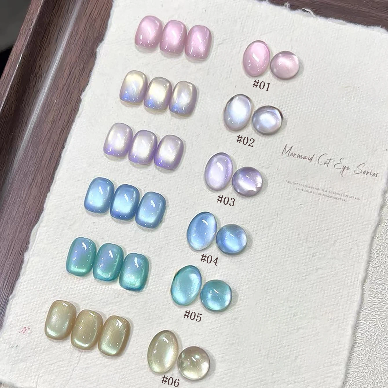 Vernis à ongles gel effet œil de chat série Mermaid Princess Shark Tear, perles de verre Aurora Strobe, pour ongles roses et bleus