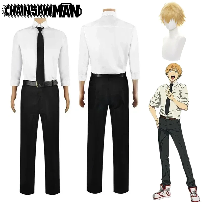 Anime tronçonneuse homme Denji Cosplay Costume perruque pantalon chemise sécurité publique diable chasseur Halloween Costumes pour hommes femmes adultes