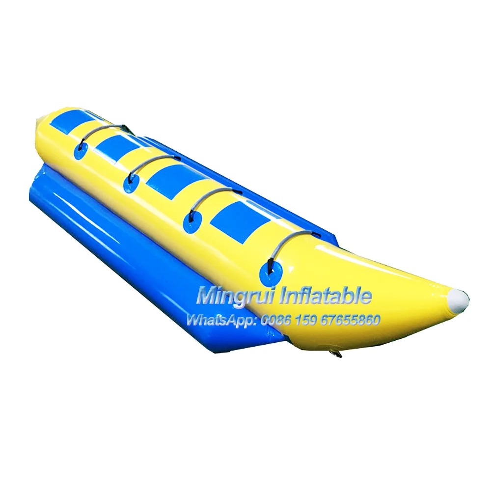 

Hot Sale Inflatable Yellow Banana Boat Flying Fish Towable Tube Water Park Games