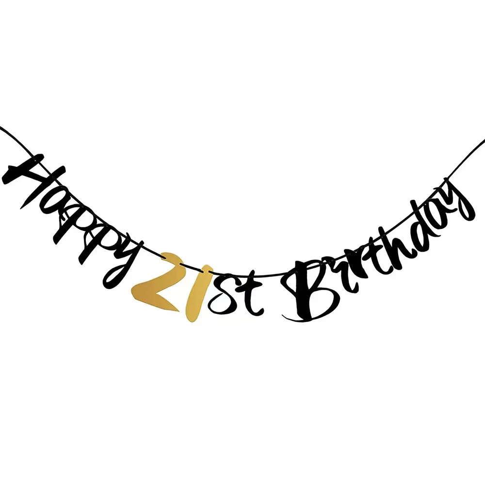 1 set 30 40 50 60 Jaar Gelukkige Verjaardag Papier Banner Verjaardagsfeestje Decoraties Volwassen Garland Verjaardag Anniversaire Zwarte Vlaggen