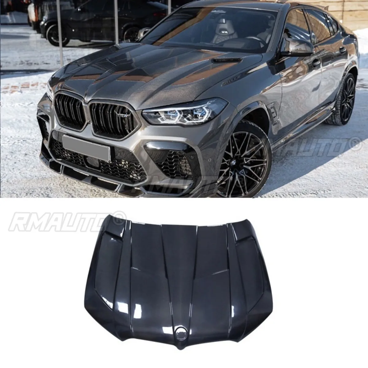 Car Front Cover Engine Hood Guard Protector Cover For BMW X6M Body Kit Car Accessories